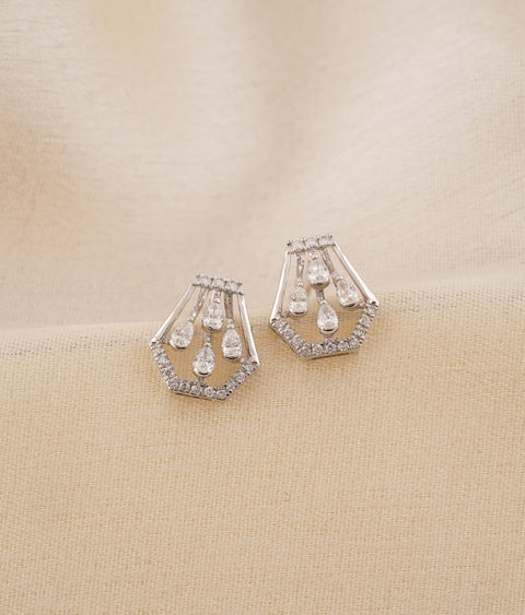 Buy Glossy Diamond Earrings Online | ORRA