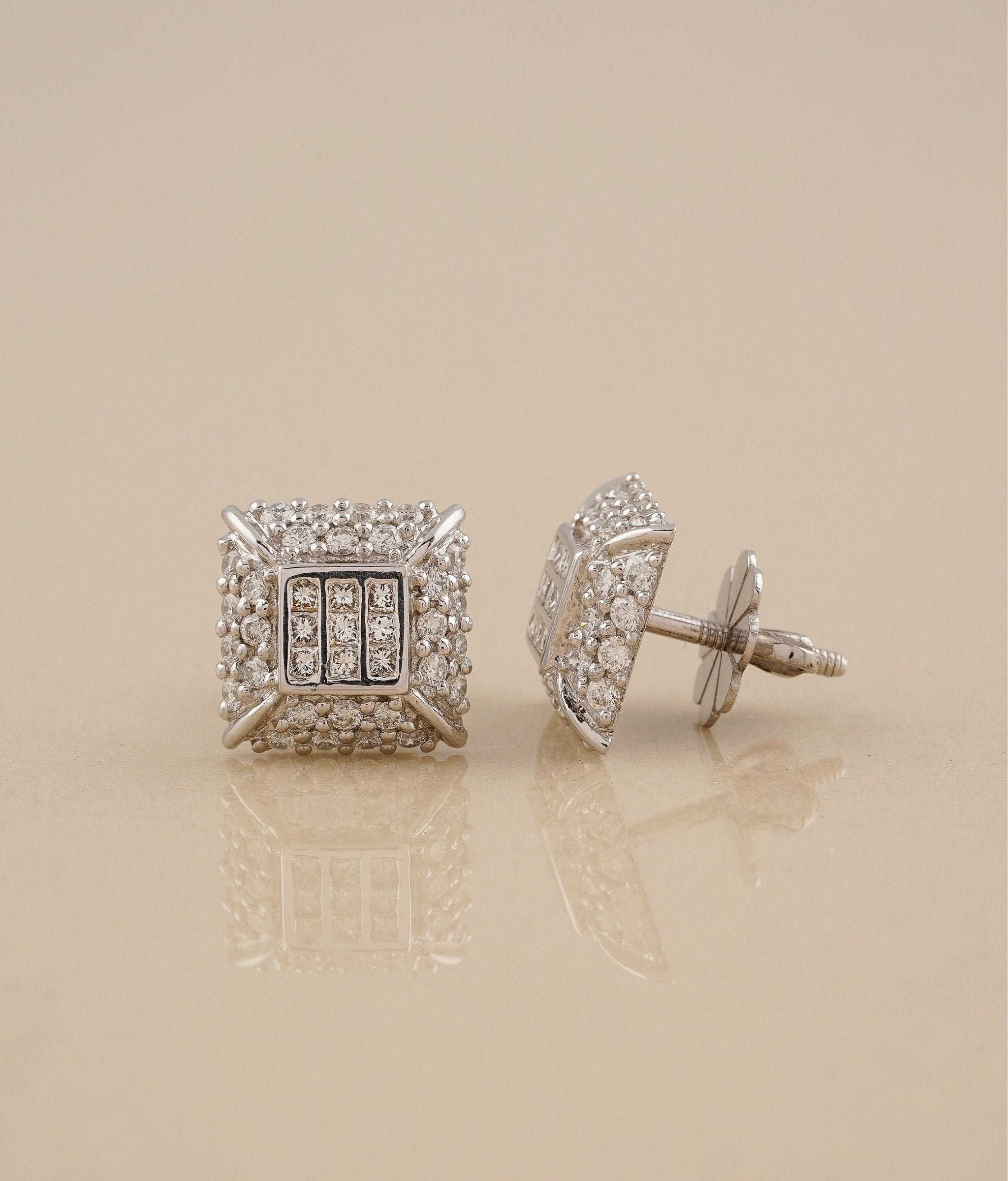 Pihu White Gold & Diamond Earrings
