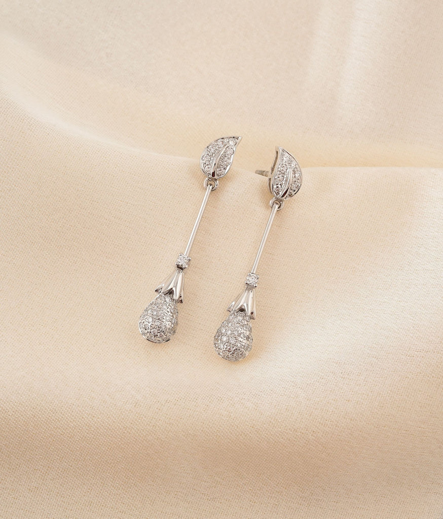 Raindrops White Gold & Diamond Earrings 