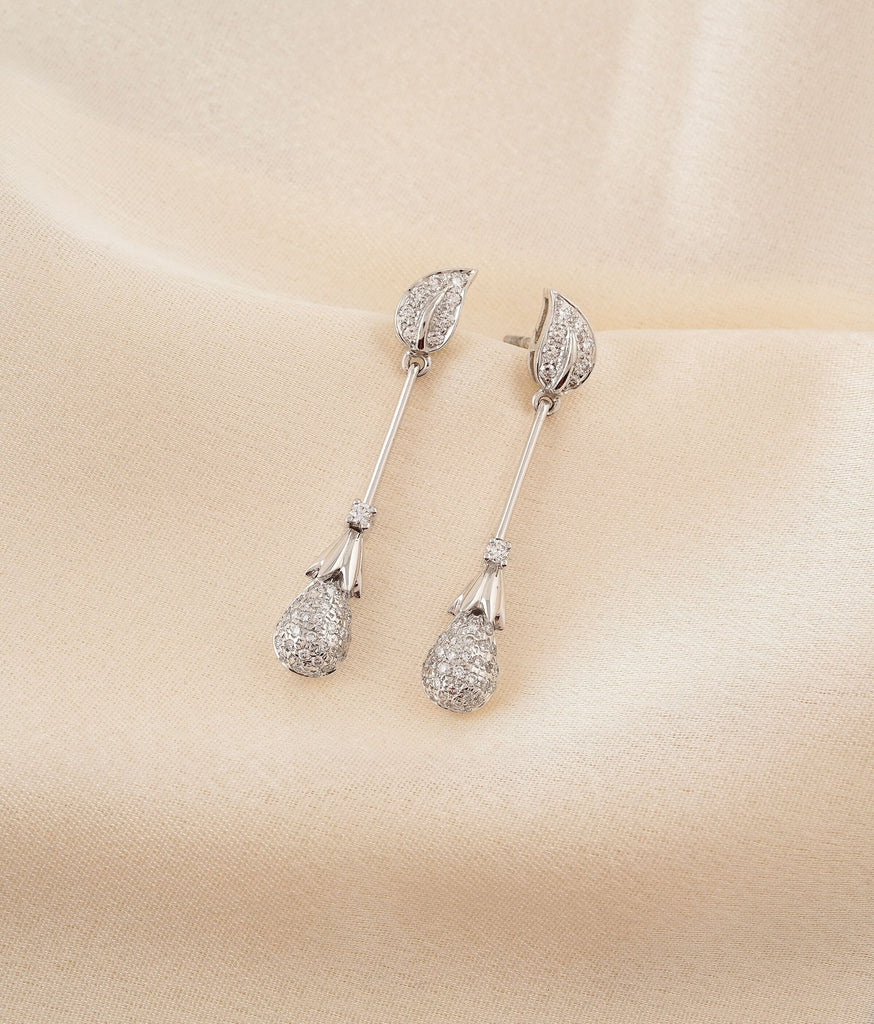 Raindrops White Gold & Diamond Earrings