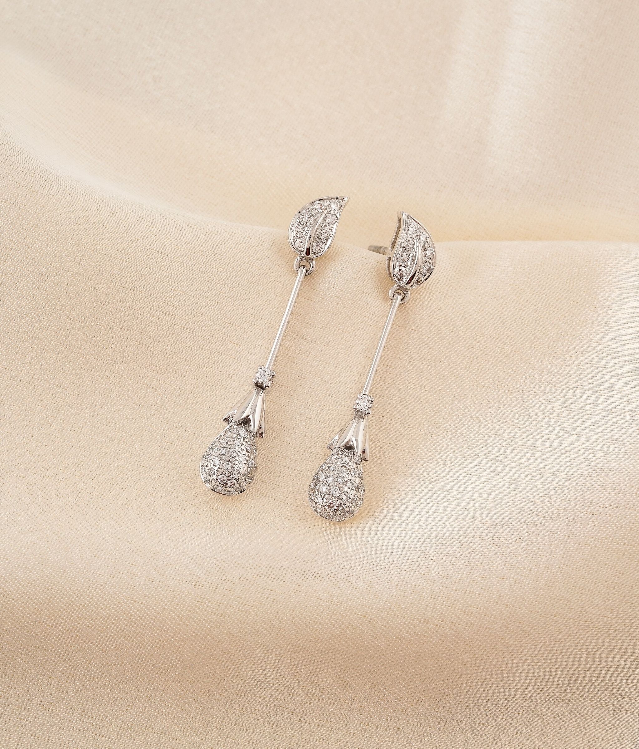 Raindrop diamond earrings hot sale