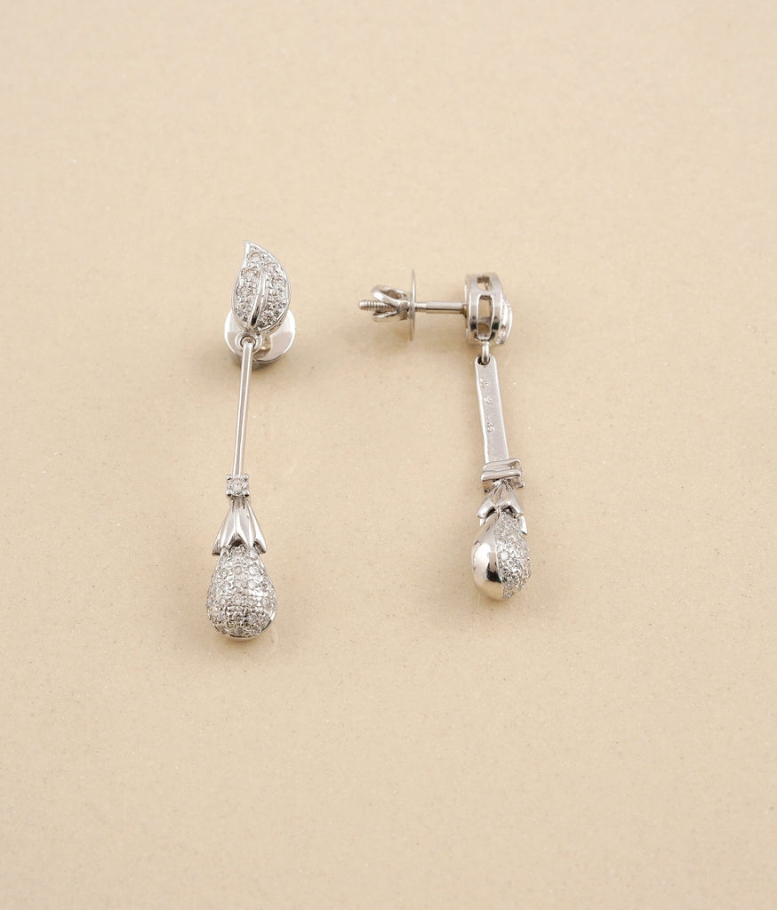 Raindrops White Gold & Diamond Earrings 