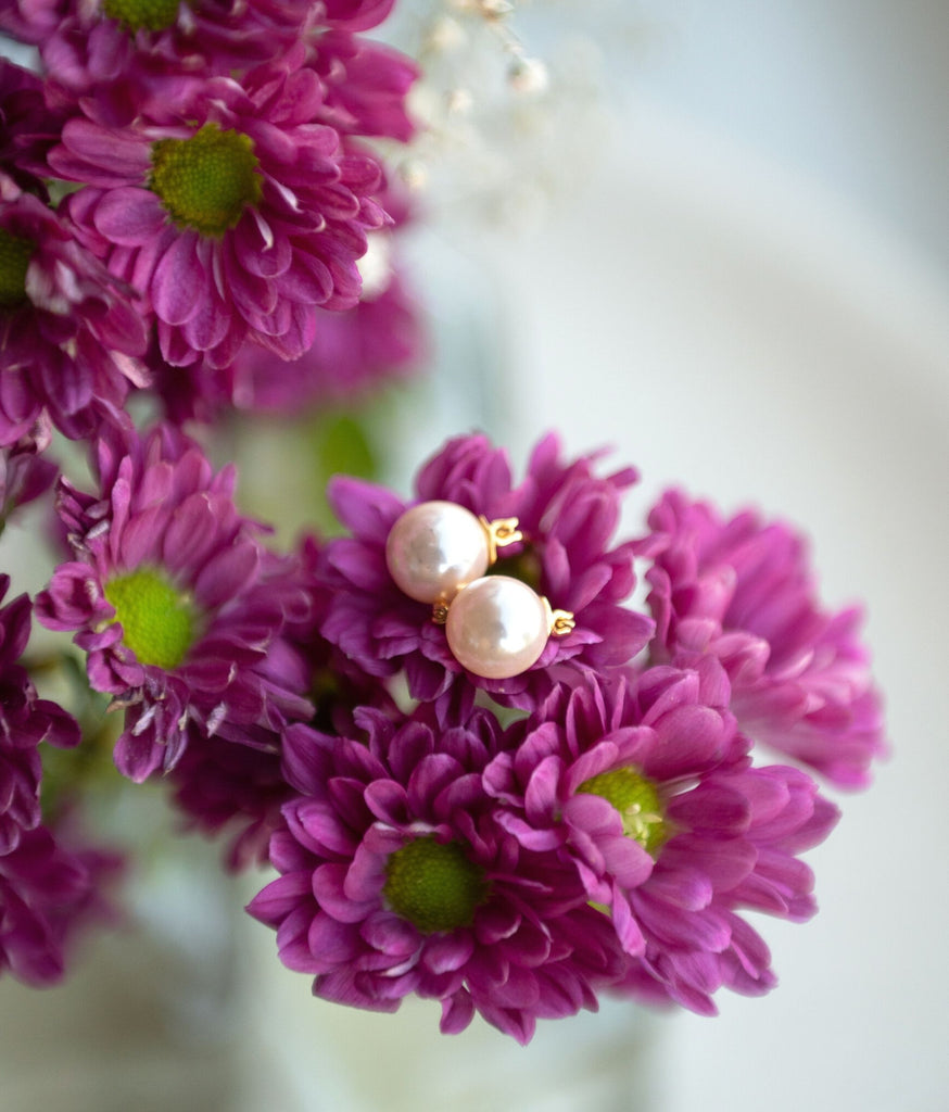 Rosette Pearl Earrings