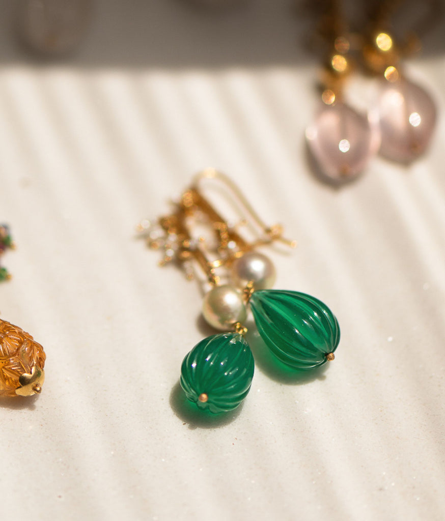 Ruhani Green Onyx Earrings