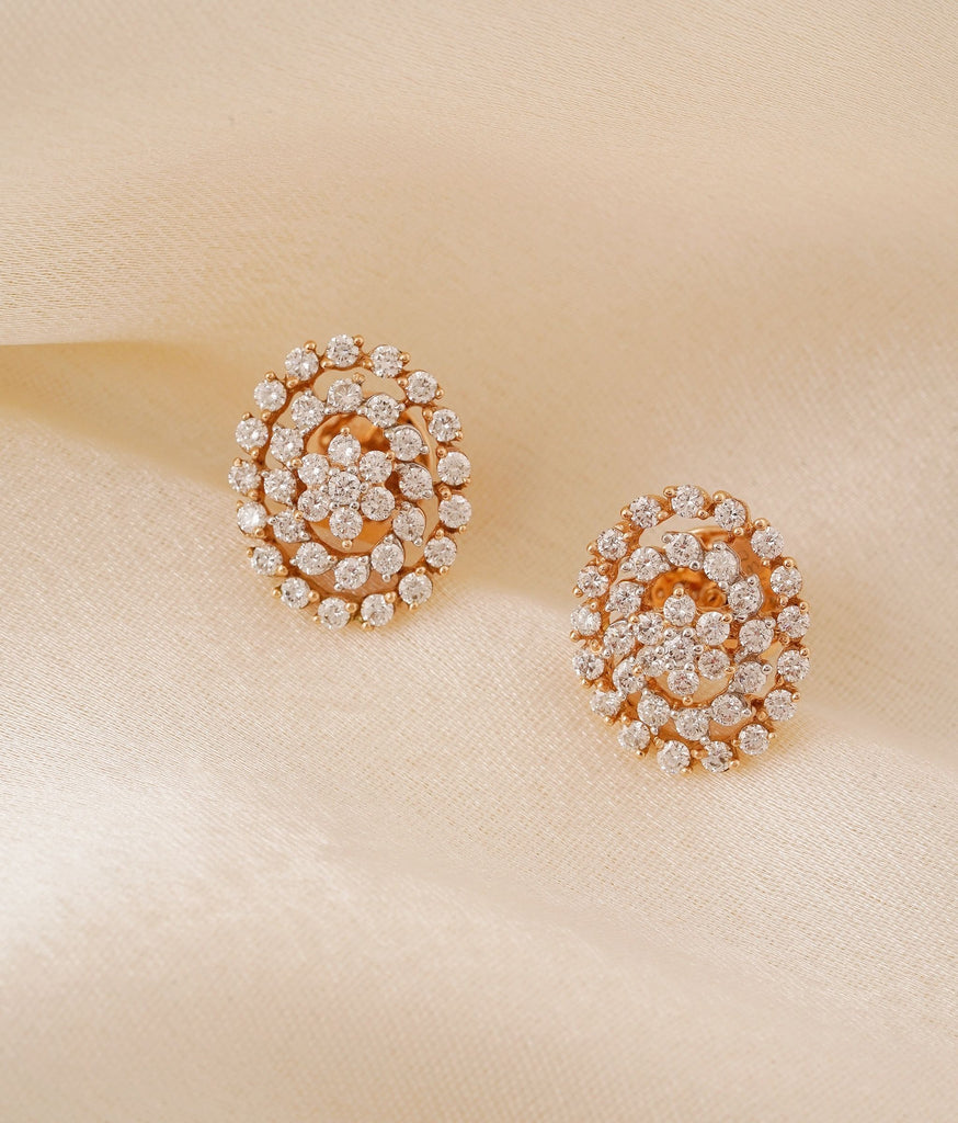 18K Rose Gold Marilla Three-Row Teardrop Lab Grown Diamond Earrings (2/5  ct. tw) | The Art Of Jewels