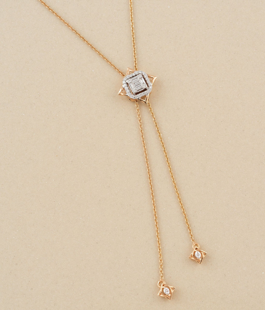 Cluster Gold & Diamond Pendant Necklace
