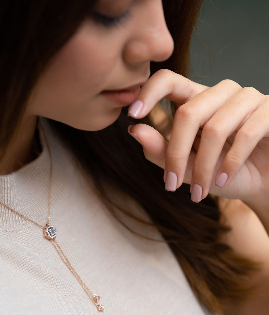 Cluster Gold & Diamond Pendant Necklace