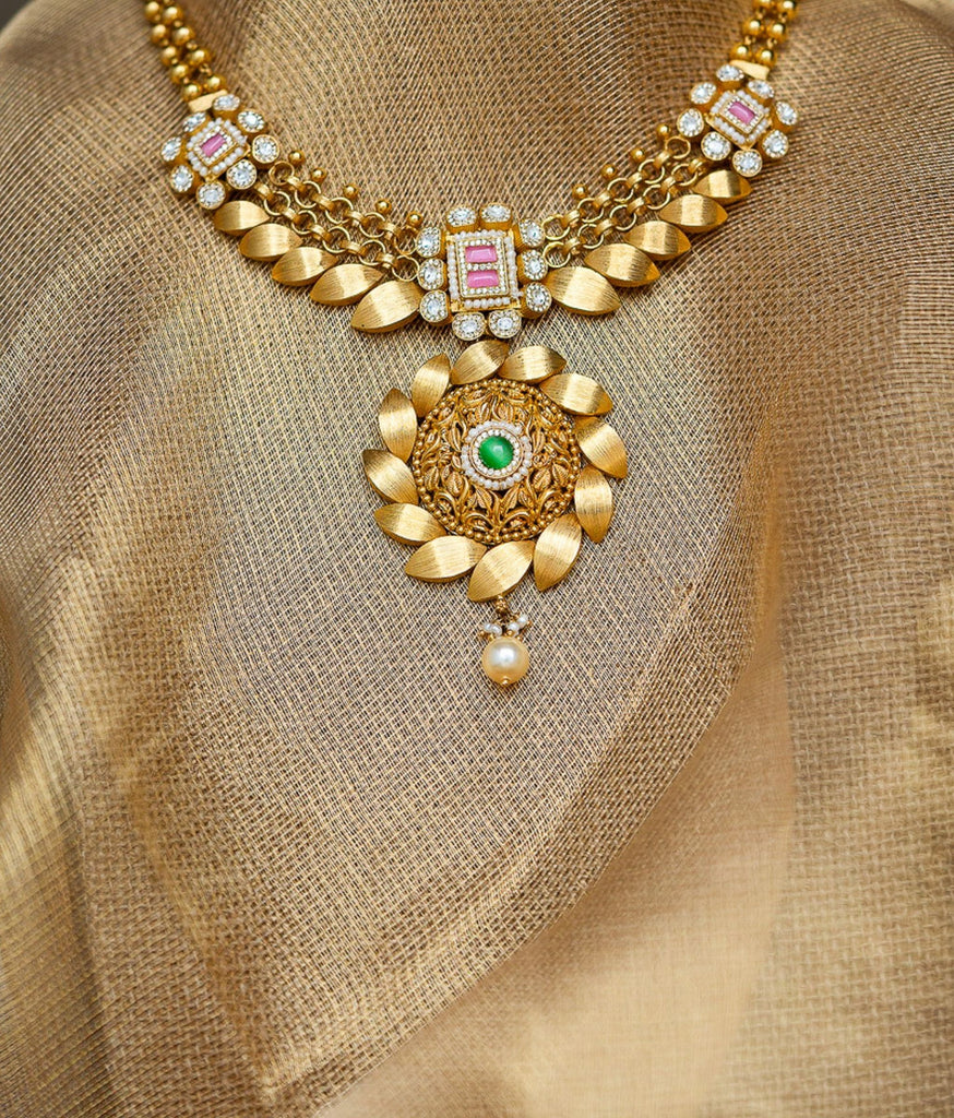 Bridal Necklace Set 22 Carat Indian Gold Jewellery 22k Gold Plated