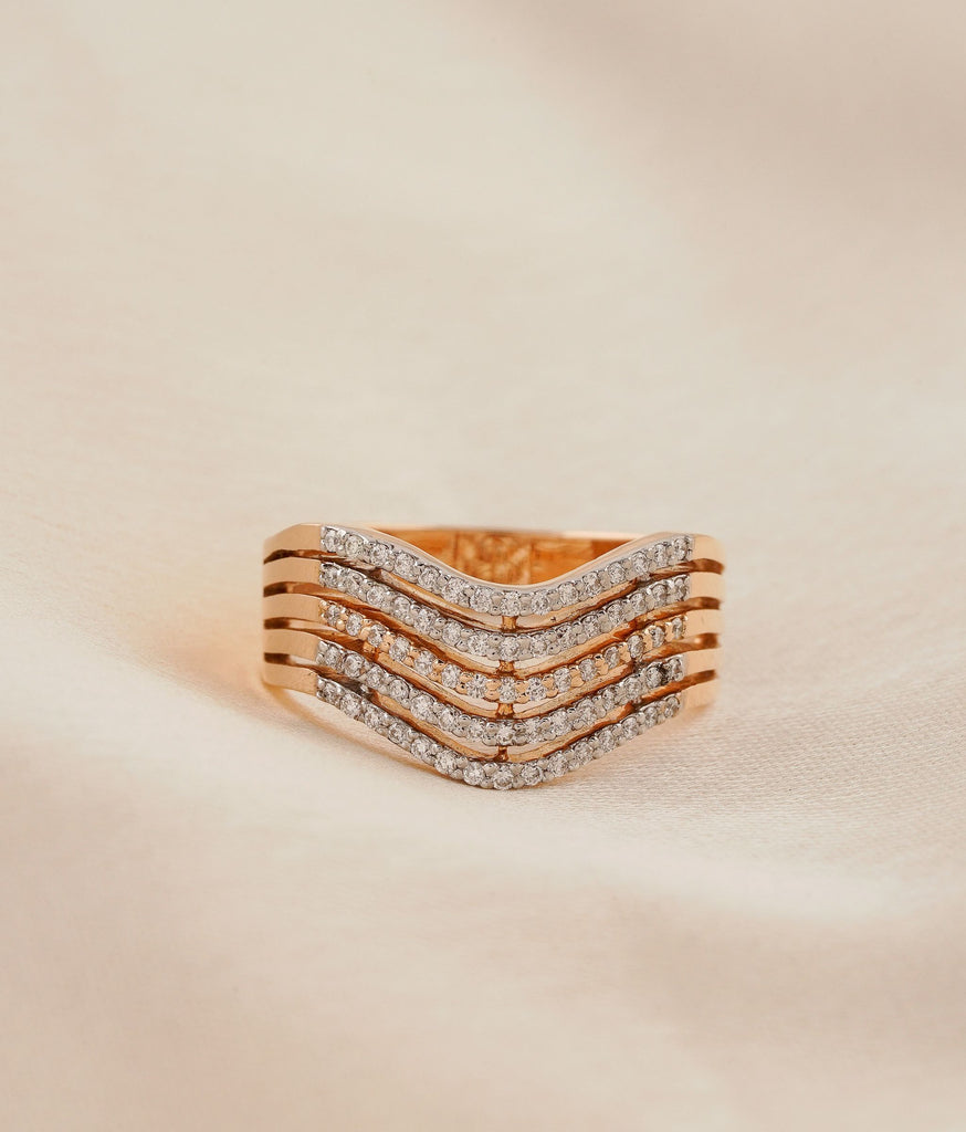 Wave Gold & Diamond Ring