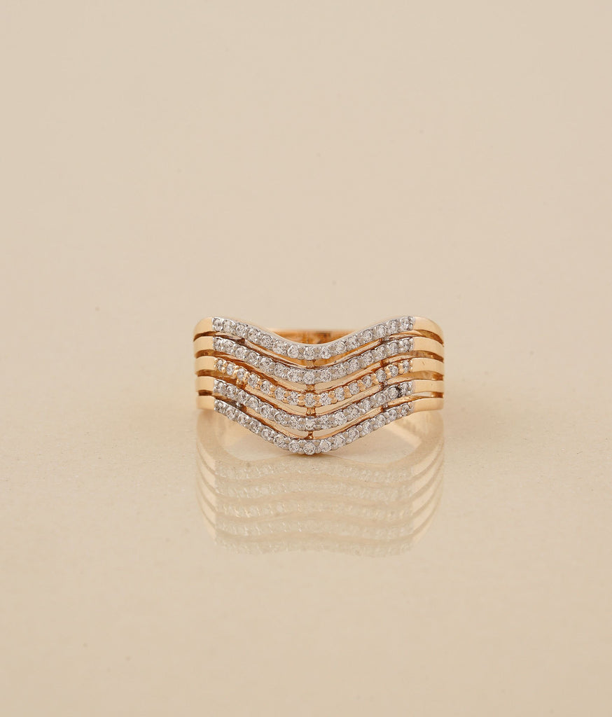Wave Gold & Diamond Ring