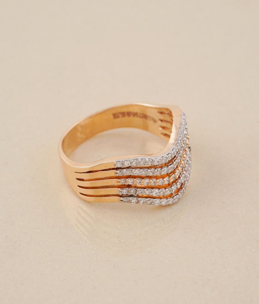Wave Gold & Diamond Ring