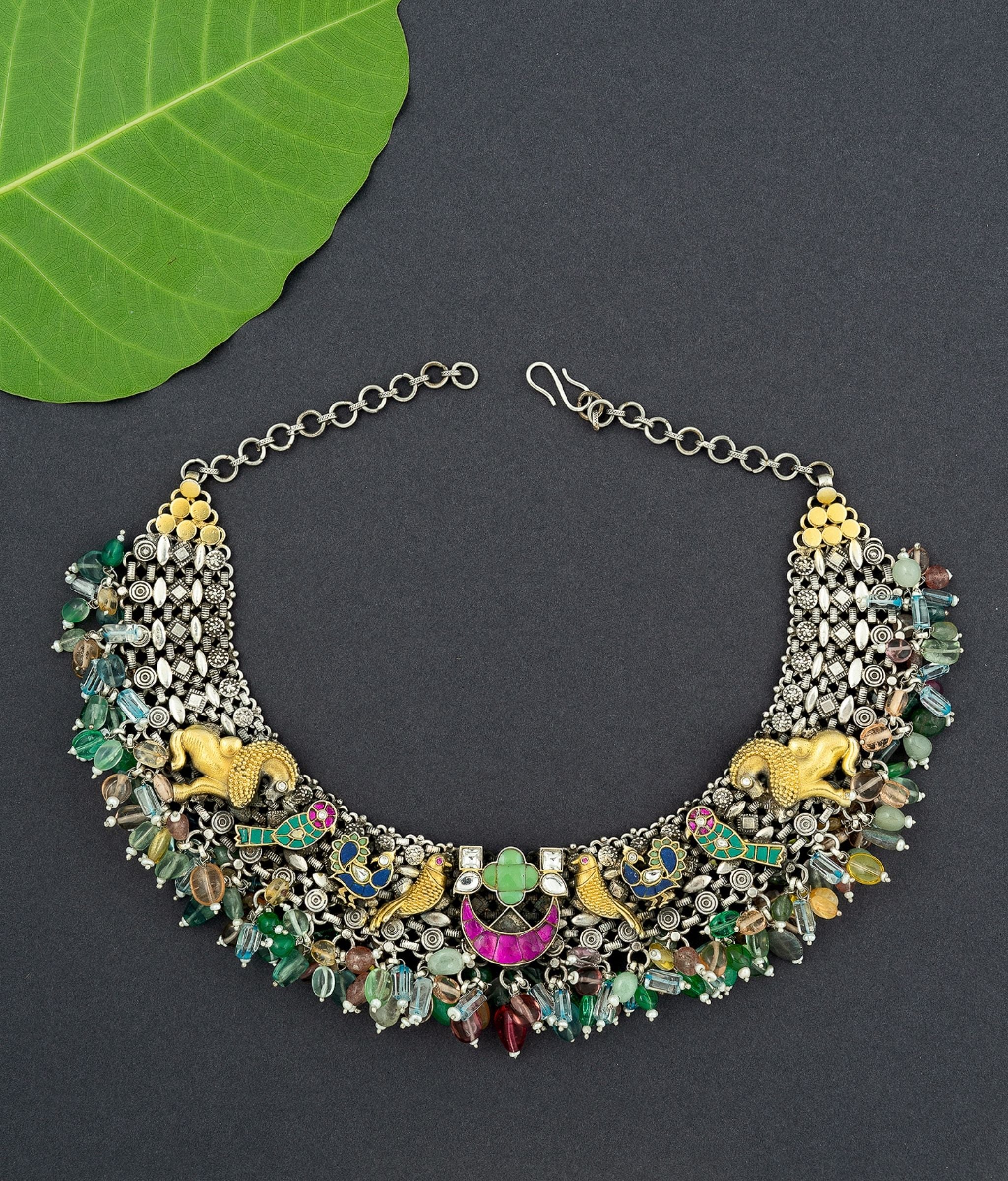 Apeksha Silver Necklace Set