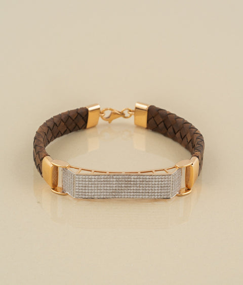 Buy quality Men's gold leather bracelet in Ahmedabad