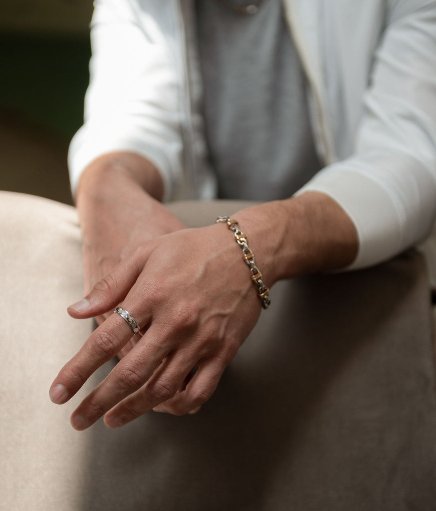 Gold Platinum Link Bracelet