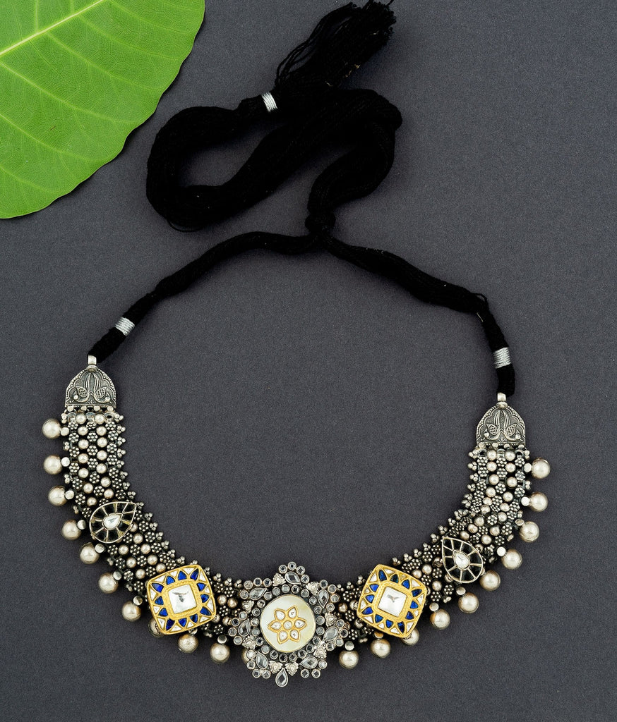 Jyoti Silver Choker Necklace Set