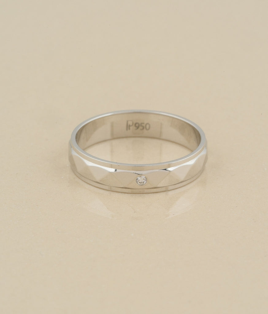 Love Band Platinum & Diamond Ring For Men