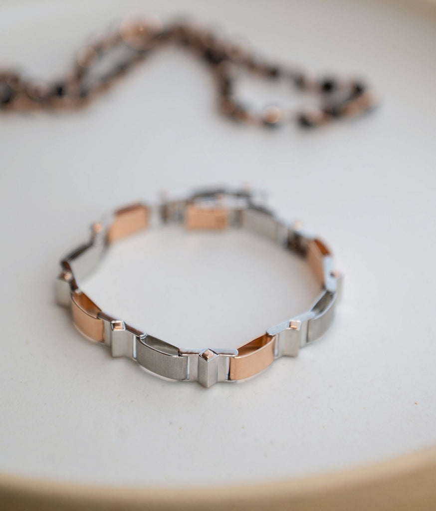 Geometry Gold & Platinum Bracelet For Men