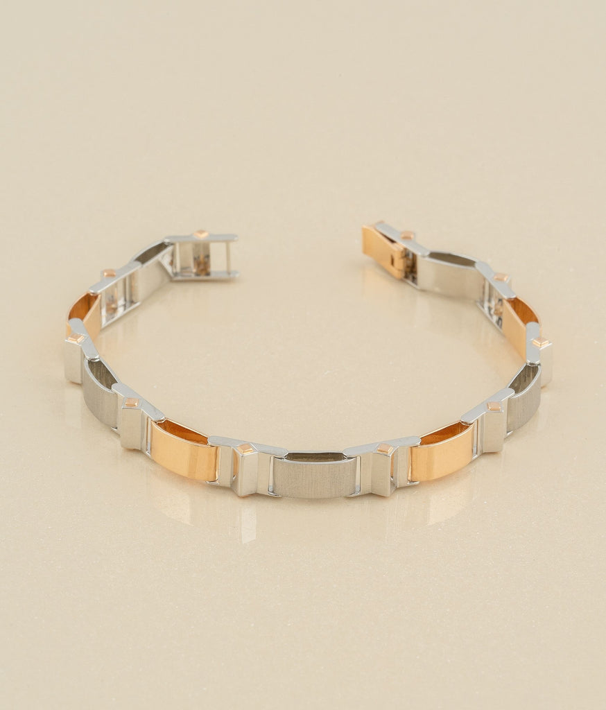 Geometry Gold & Platinum Bracelet For Men