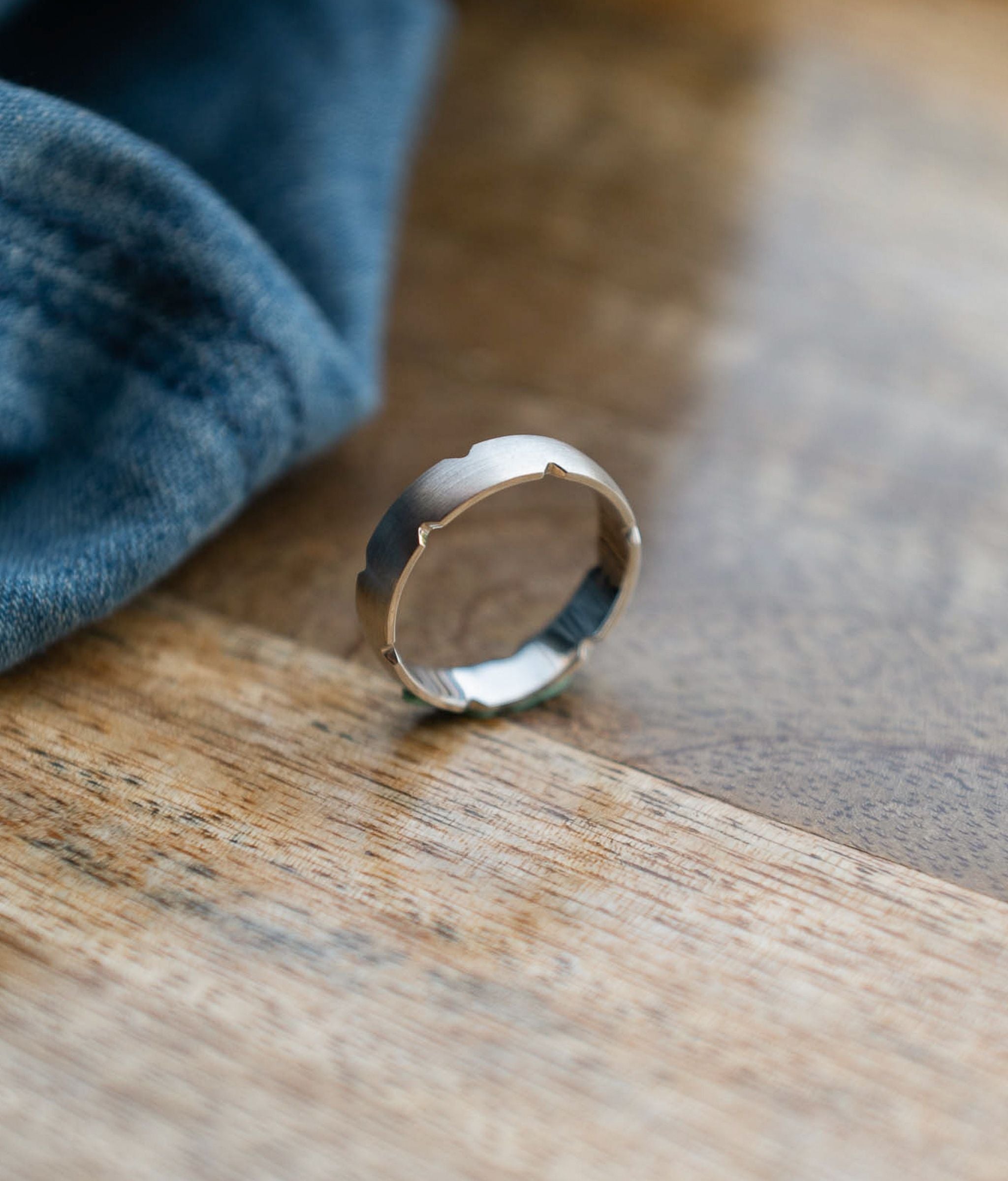 Geo Men's Platinum Ring