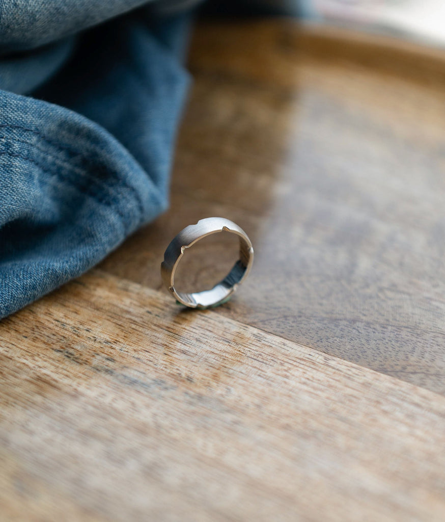 Geo Men's Platinum Ring