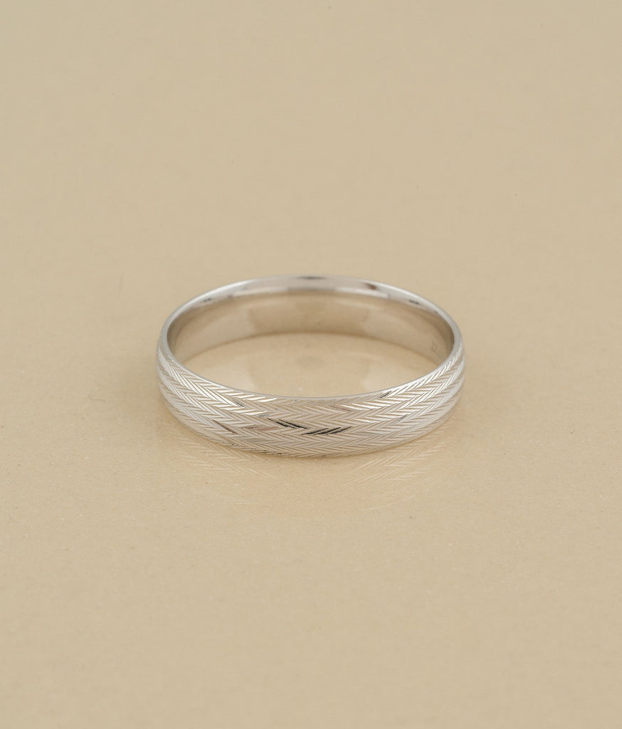 Ridged Affair Platinum Ring For Men