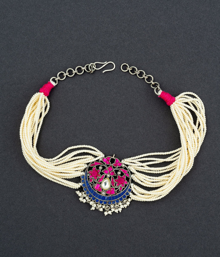 Poorva Silver Necklace Set